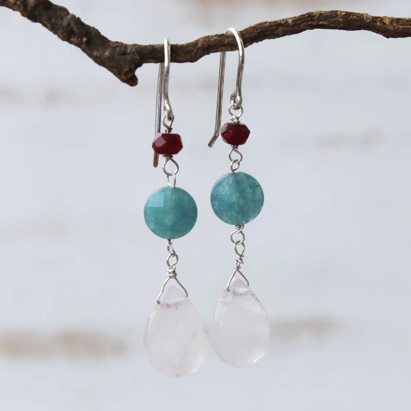 - Custom pet birthday cakeSpringtime Colors Brazilian Rose Quartz-Jade- Apatite Dangle Earrings - Custom pet birthday cakeSpringtime Colors Brazilian Rose Quartz-Jade- Apatite Dangle Earrings