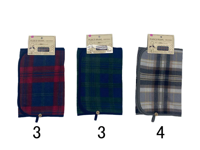 - Rabbit grass rack to prevent waste food boxFleece Shawl -Checkered - A-