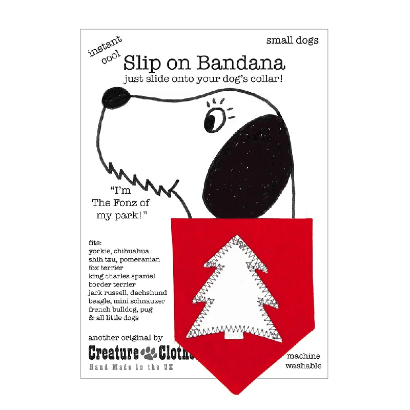 - Winter warm clothes for short-haired dogsCreature Clothes Slip On Dog Bandana Red Christmas Tree