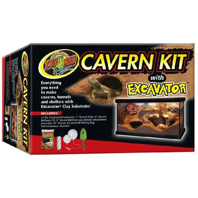 - Air box TSA certified check-inZoo Med Cavern Kit with Excavator Clay Burrowing Substrate