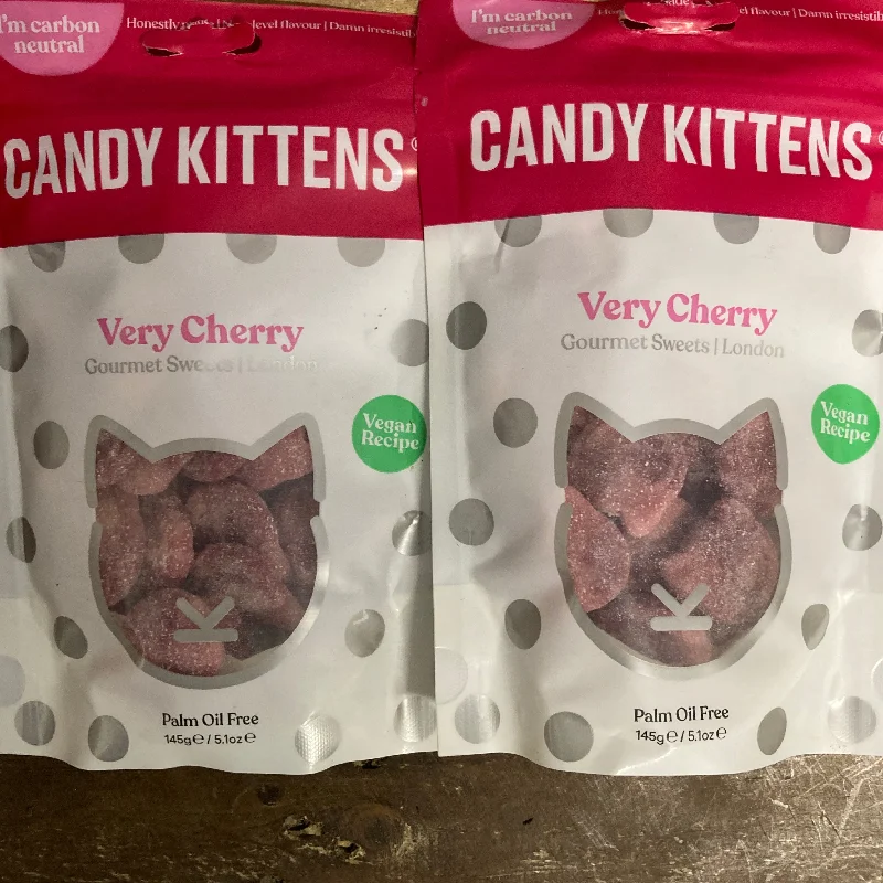 ---2x Candy Kittens Very Cherry Gourmet Sweets Bags (2x145g)