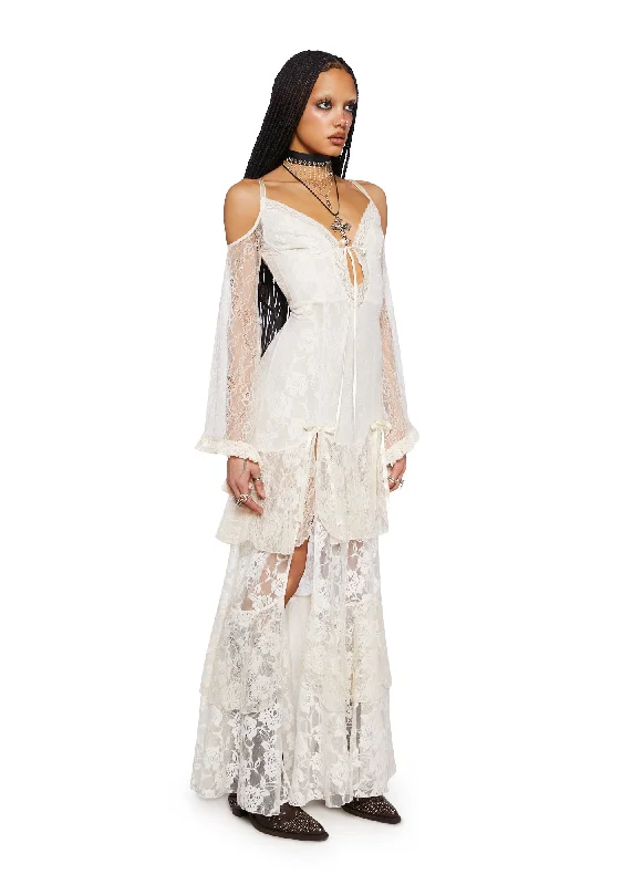 Passion Darling Lace Maxi Dress- Off White