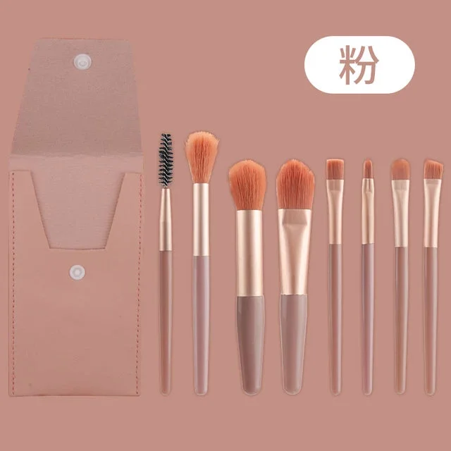 8pcs Professional Makeup Brushes Set Cosmetics Powder Eyeshadow Foundation Blush Blending Concealer Beauty Tools With Holster