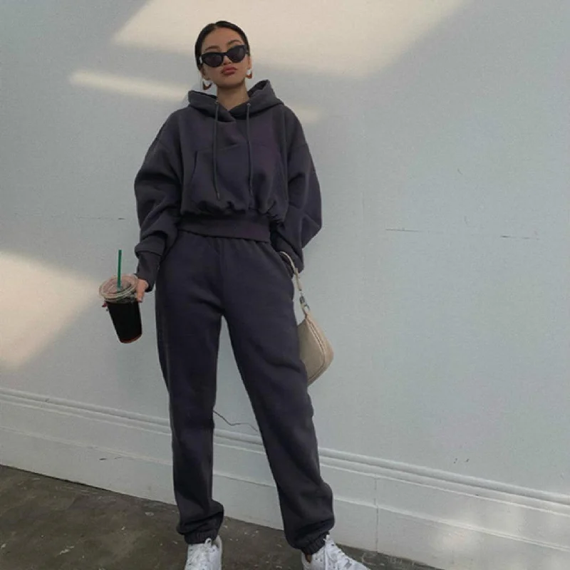 Basic Oversized Hoodie & Jogger Tracksuit Set