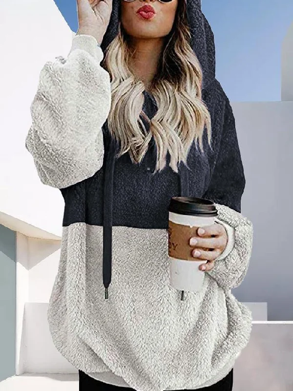 Long Cardigan Fleece Coat With a Hood for Women