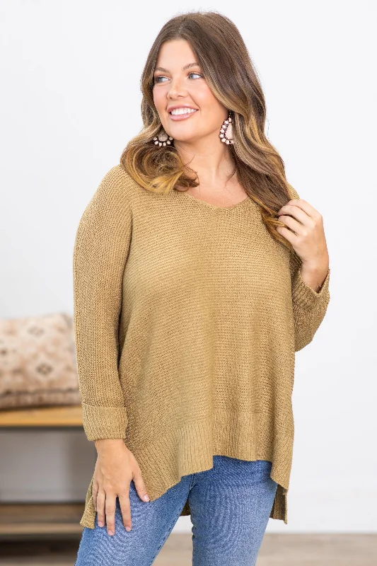 Sage V-Neck Lightweight Slouchy Sweater