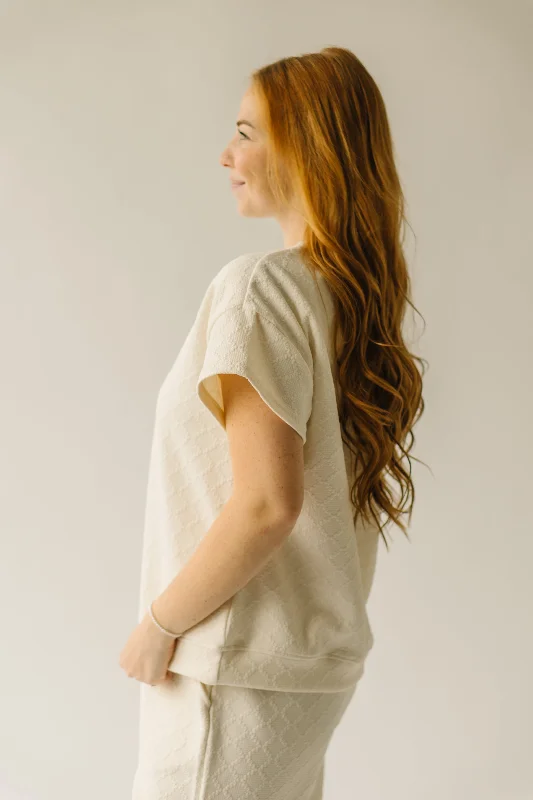 The Calista Textured Blouse in Cream