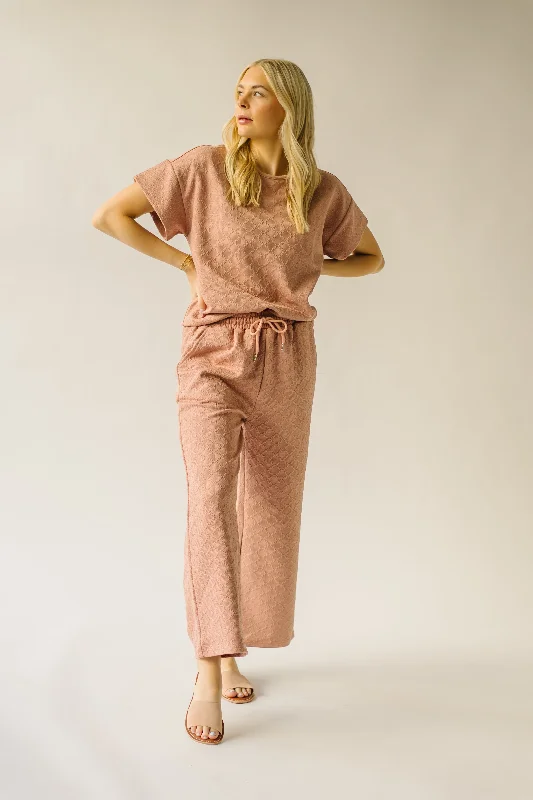 The Calista Textured Blouse in Dusty Pink