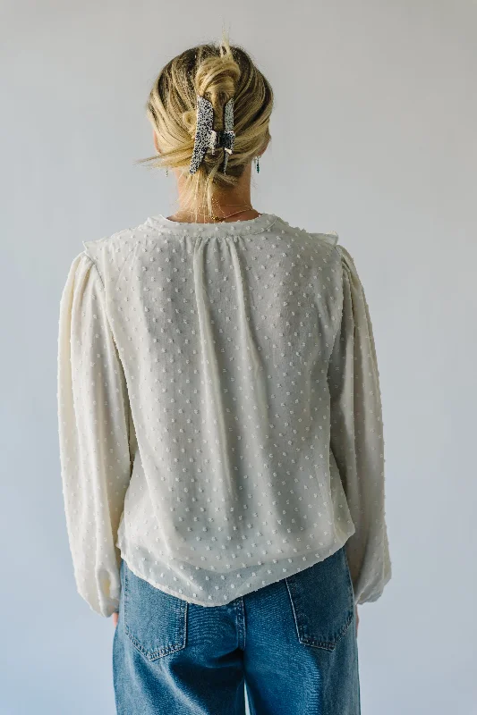 The Maxfield Ruffle Lace Blouse in Cream