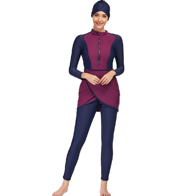 Women's Burkini Modest Swimsuit Set - Maroon