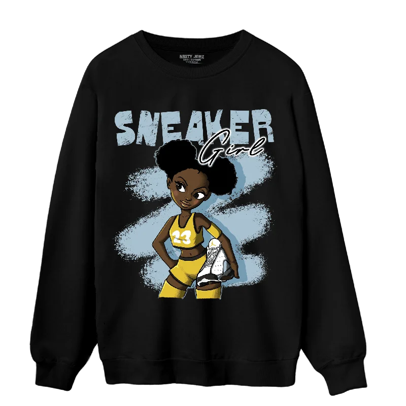 NastyJamz Blue Grey 13s Sweatshirt Match Black Sneaker Girl