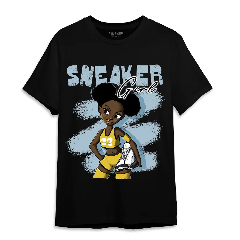 NastyJamz Blue Grey 13s T Shirt Match Black Sneaker Girl