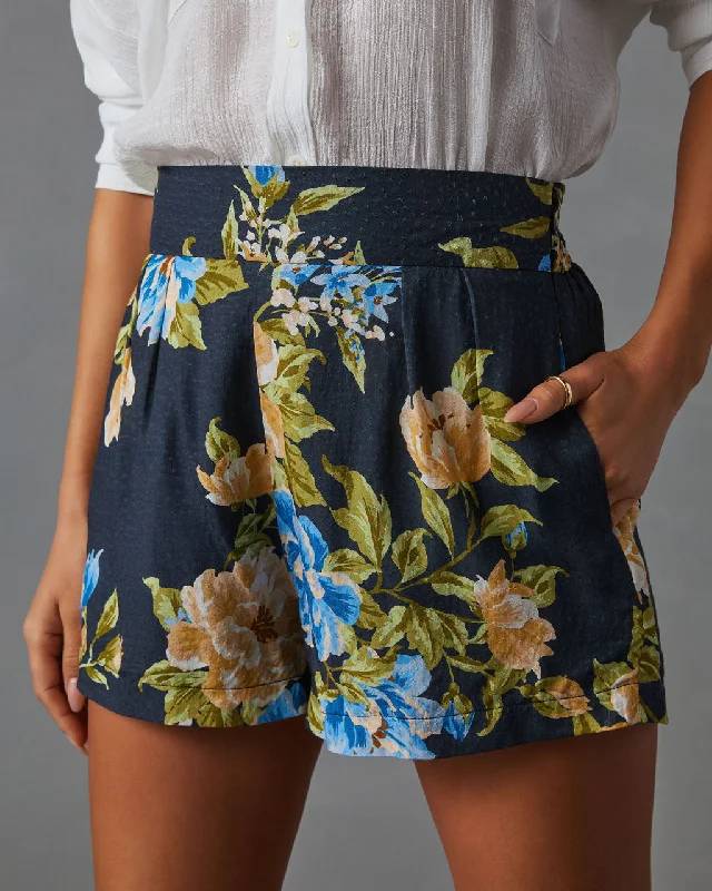 Eden Pocketed Floral High Waist Shorts