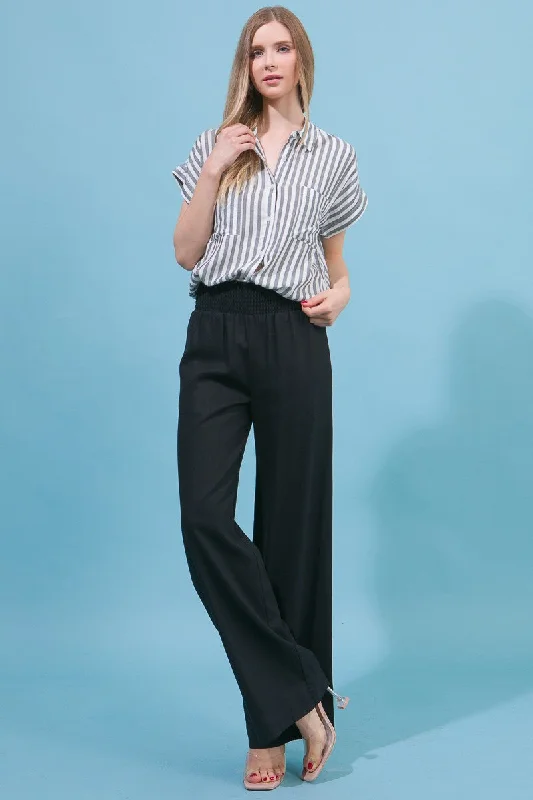 Pierside Linen Smocked Waist Beach Pant MORE COLORS