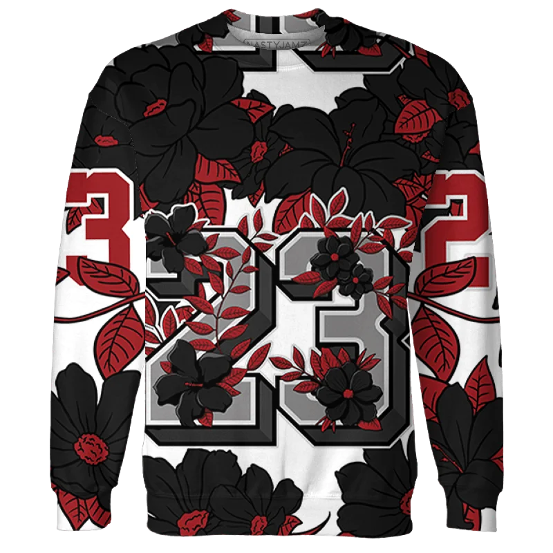 NastyJamz Retro Red Taxi 12s Hoodie Match 23 Floral 3D All-Over Print