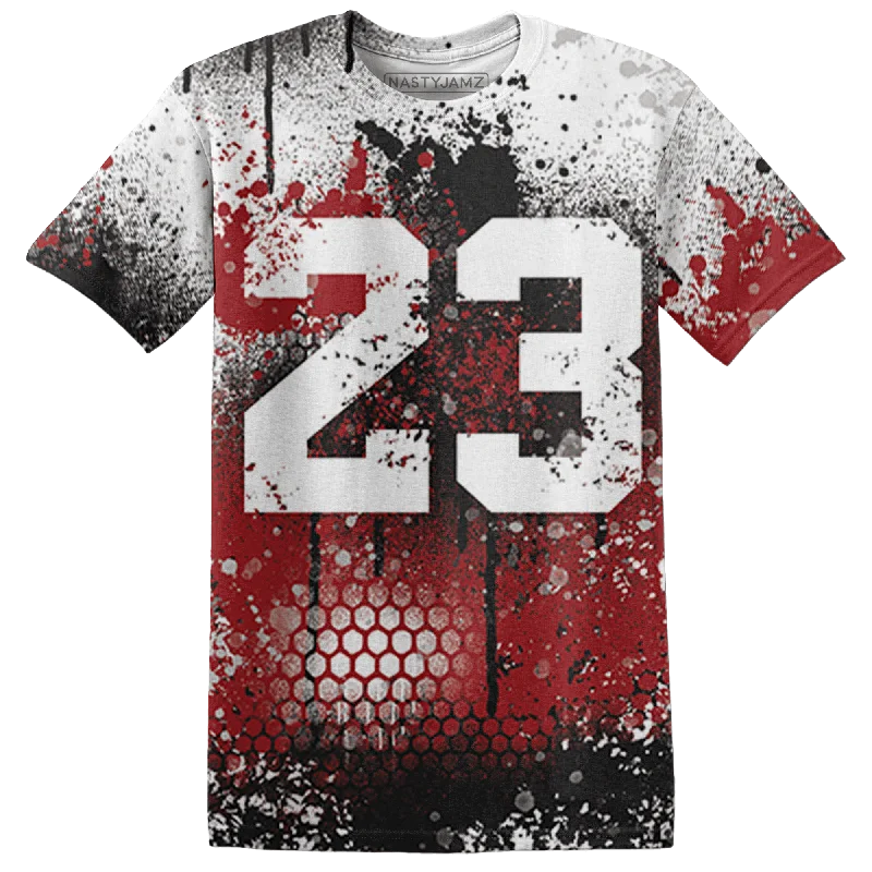 NastyJamz Retro Red Taxi 12s T Shirt Match 23 Painted Graffiti