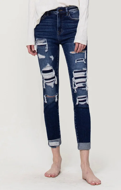 Vervet Distressed High Rise Skinny w/ Double Cuff