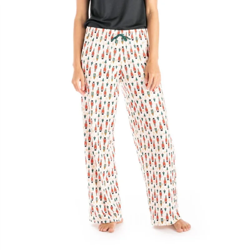 Holiday Lounge Pants In White/ Multi