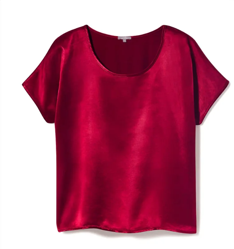 Roxxy Satin Tee In Red