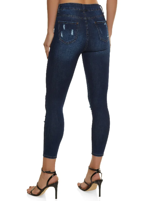 WAX Distressed High Waisted Jeans