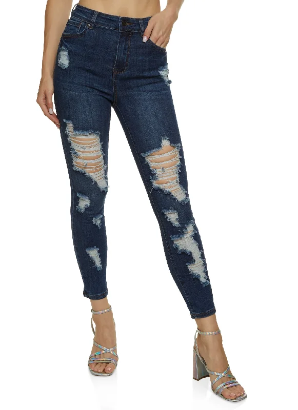 WAX Distressed Stretch Skinny Jeans