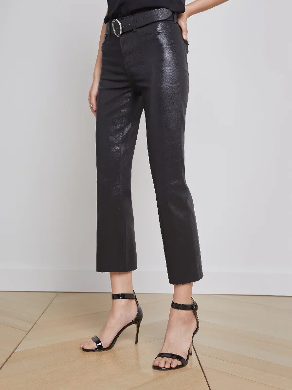 Kendra Coated Cropped Flare Jean