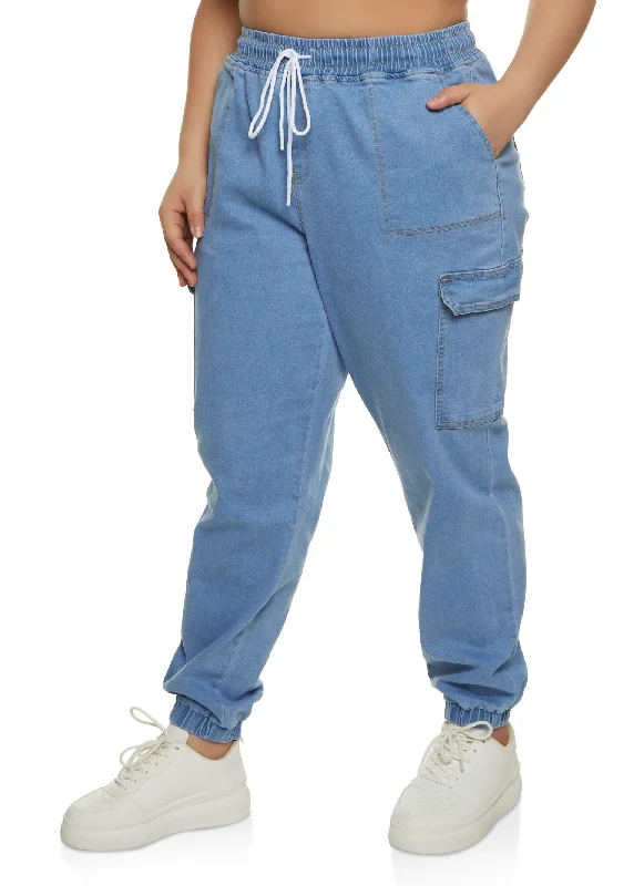 Plus Size WAX Denim Joggers