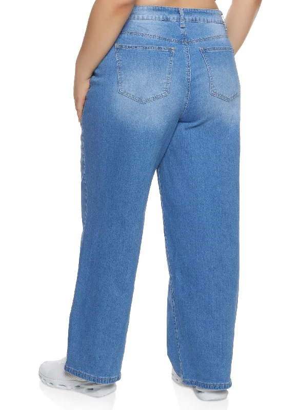 Plus Size WAX Straight Leg Jeans