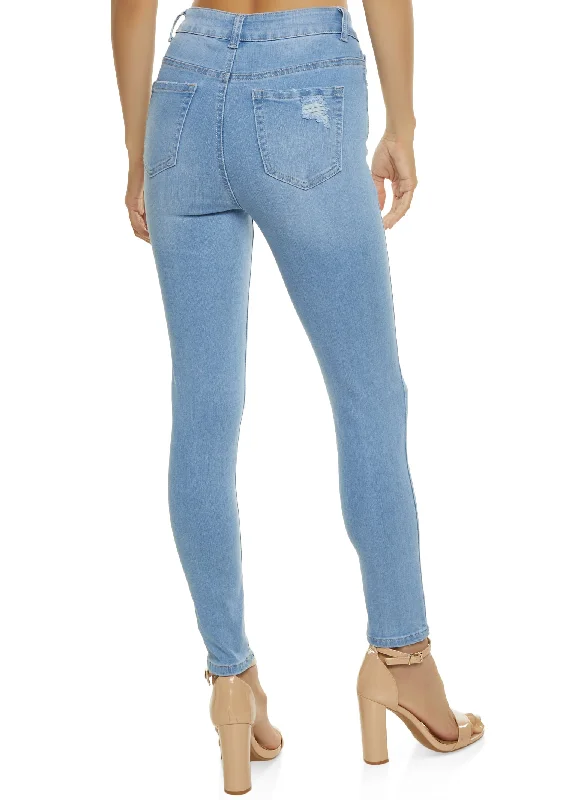 WAX Stretch Distressed High Waisted Jeans