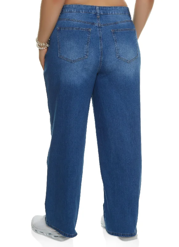 Plus Size WAX Straight Leg Jeans