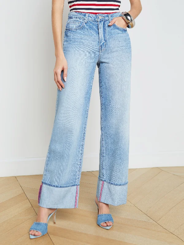 Miley Cuffed Wide-Leg Jean