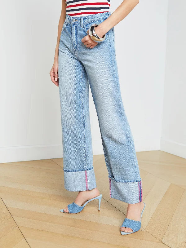 Miley Cuffed Wide-Leg Jean