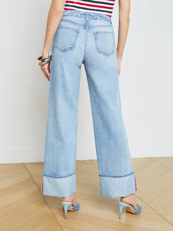 Miley Cuffed Wide-Leg Jean