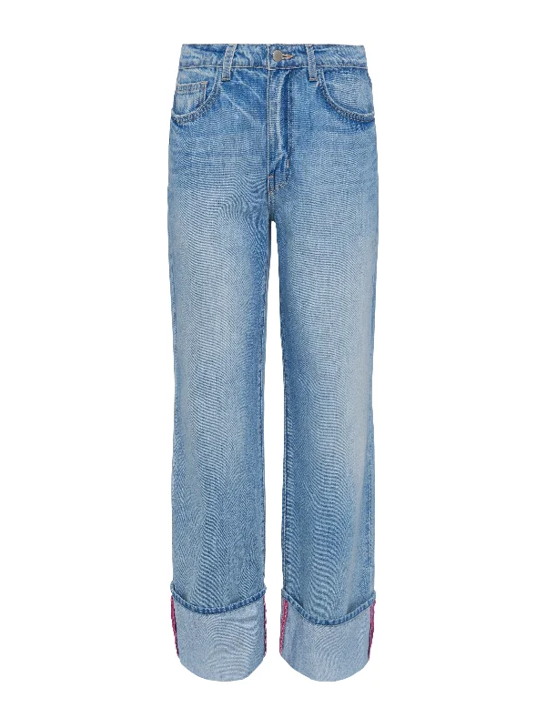 Miley Cuffed Wide-Leg Jean