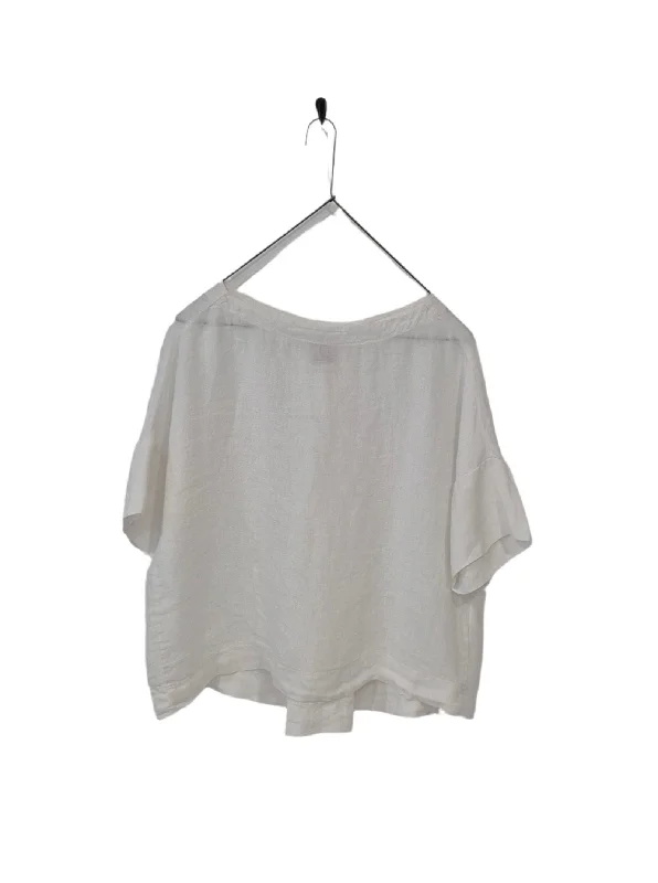 Celine short sleeved linen top