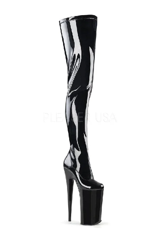 BEYOND-4000 Platform Boot  | Black Patent