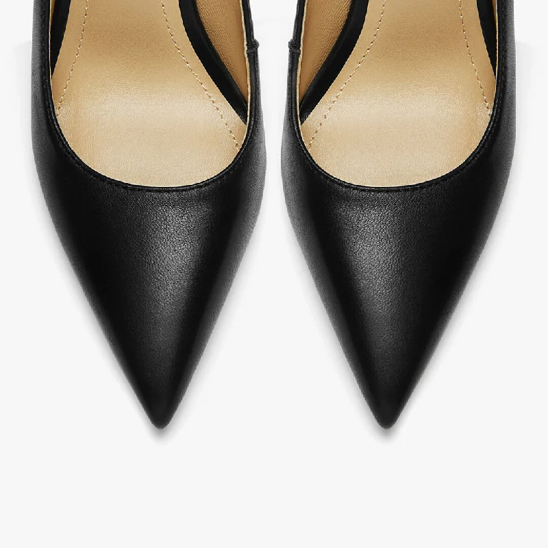 *Kayte - Black Leather Classic Pump