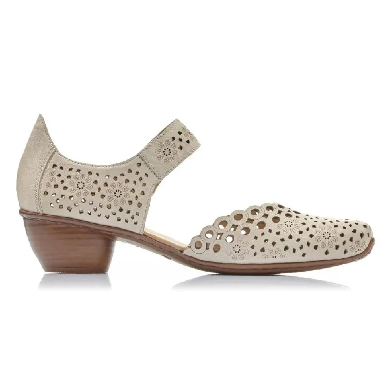 Rieker Mirjam 53 Beige Leather Heel (Women's)