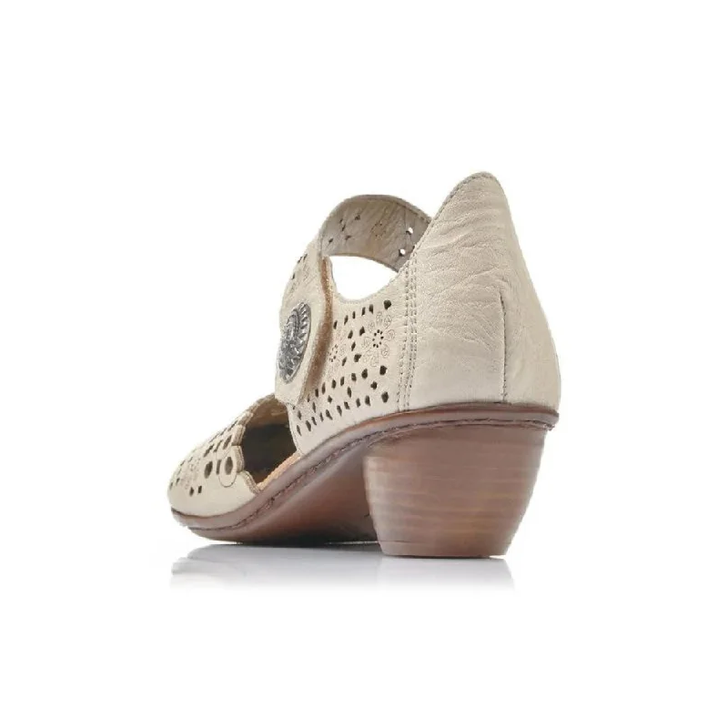 Rieker Mirjam 53 Beige Leather Heel (Women's)