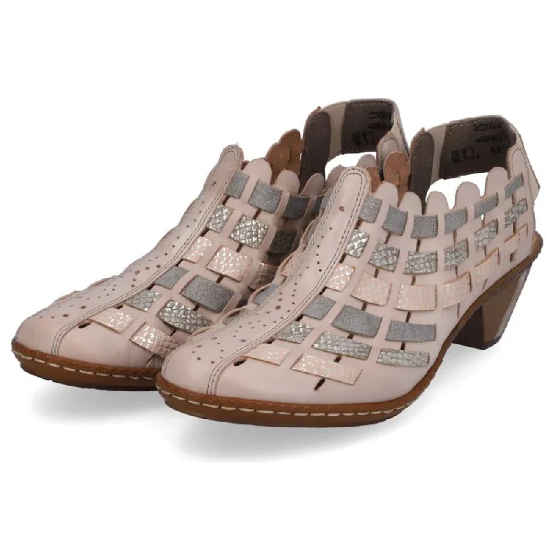 Rieker Sina 78 Clay/Lightrose Leather Heel (Women's)