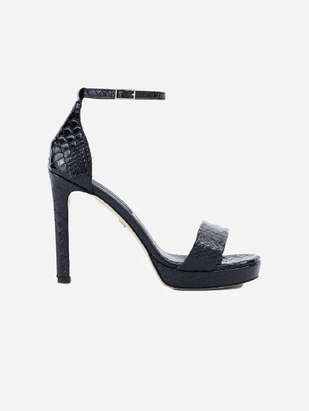 The Manhattan Vegan Leather Stilettos | Black