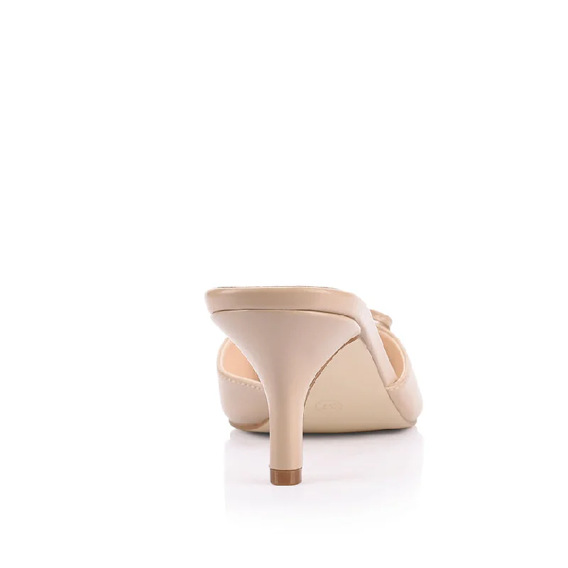 Zeke Point Toe Kitten Heels - Beige