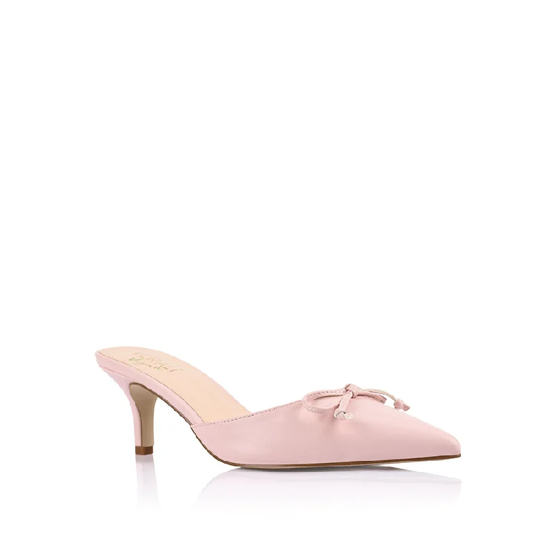 Zeke Point Toe Kitten Heels - Blush Pink