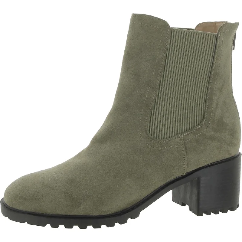 Womens Faux Suede Zipper Chelsea Boots