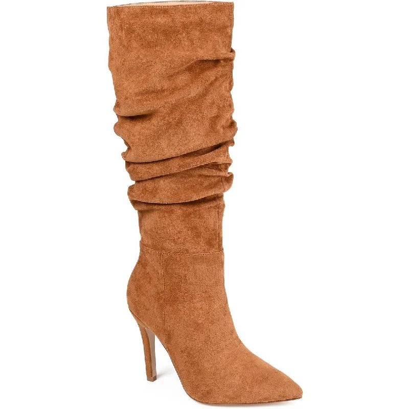 Womens Faux Suede Slouchy Knee-High Boots