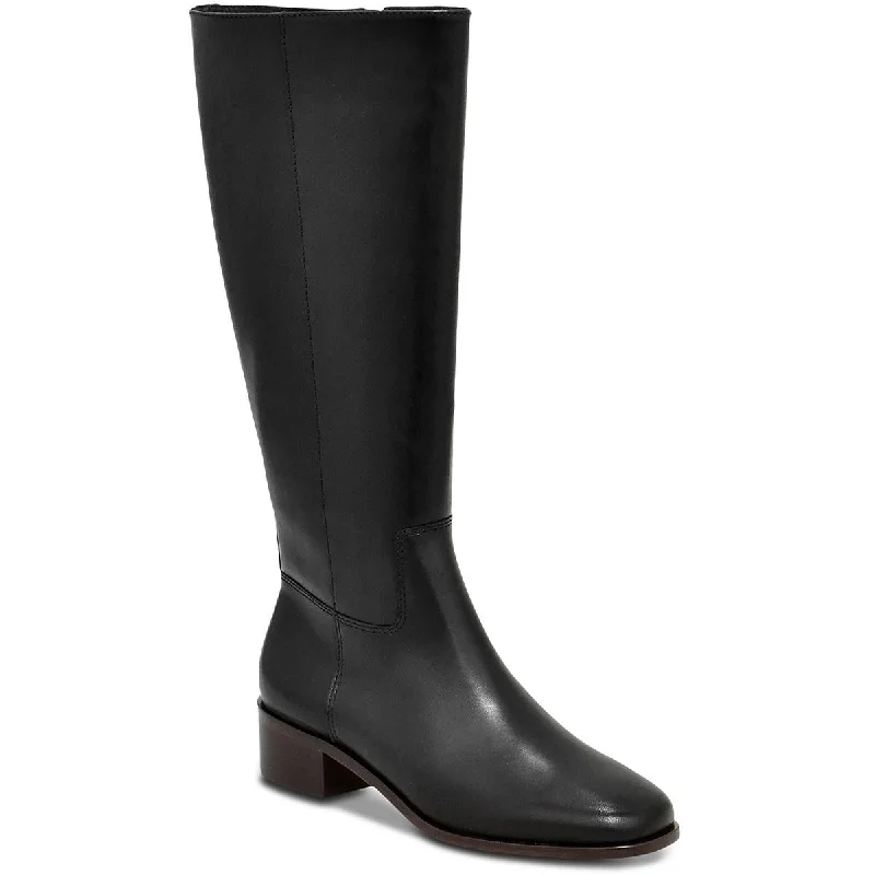 Rhoda Womens Leather Zipper Knee-High Boots