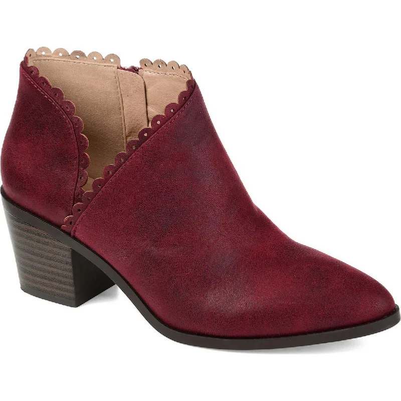 Womens Faux Suede Cut-Out Booties