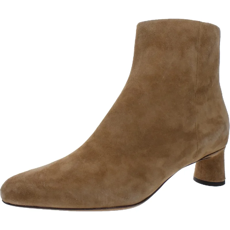 Womens Faux Suede Almond Toe Booties