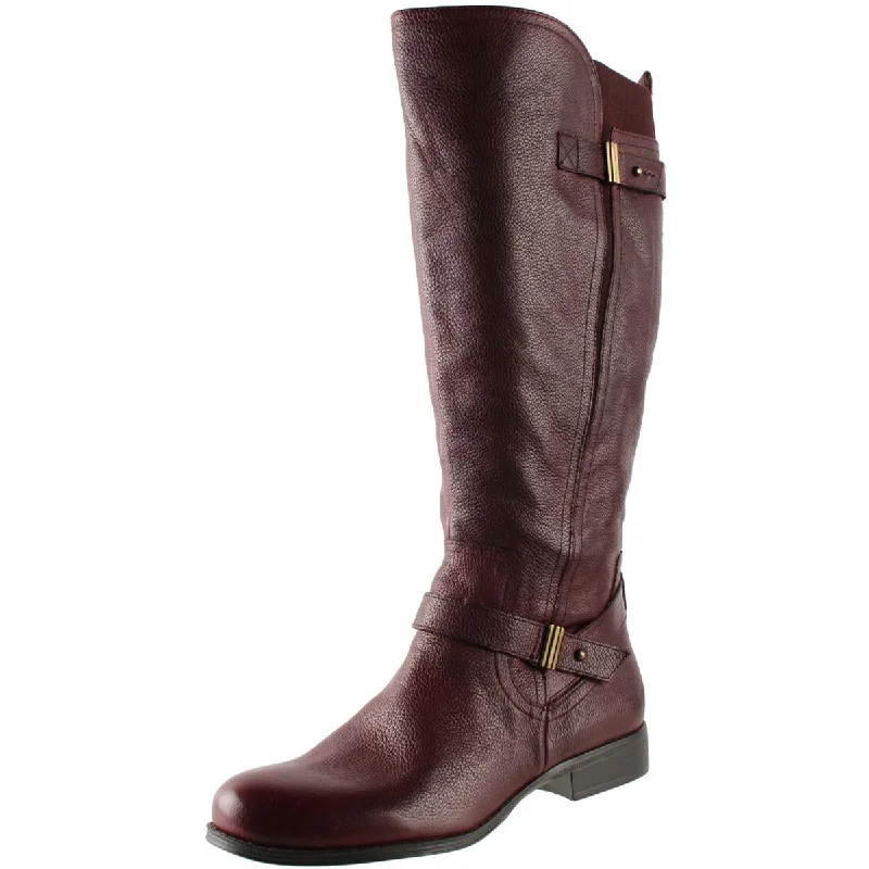 Joan Womens Belted Leather Riding Boots