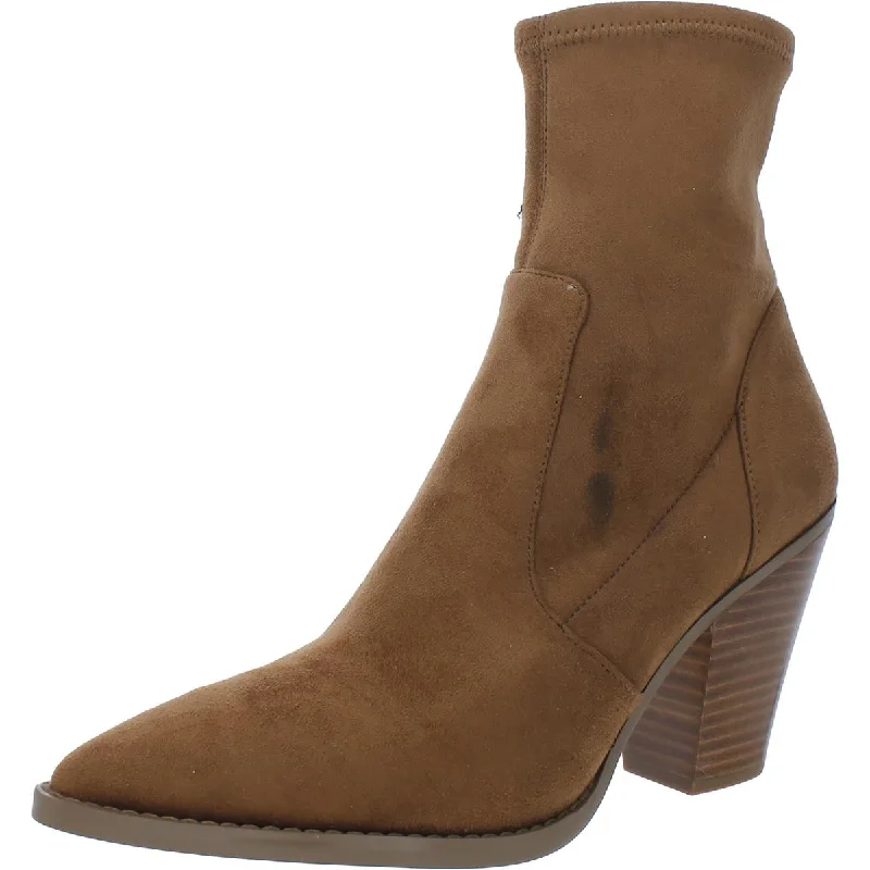 Dover Womens Faux Suede Stacked Heel Booties